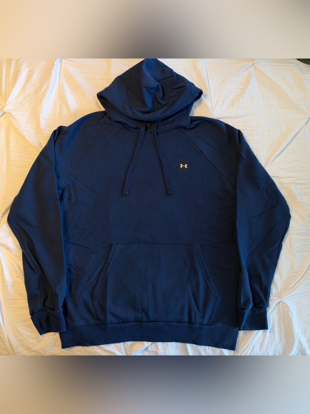 Under Armour ColdGear Blue Pullover Hoodie Men's Size L Loose Fit Pockets